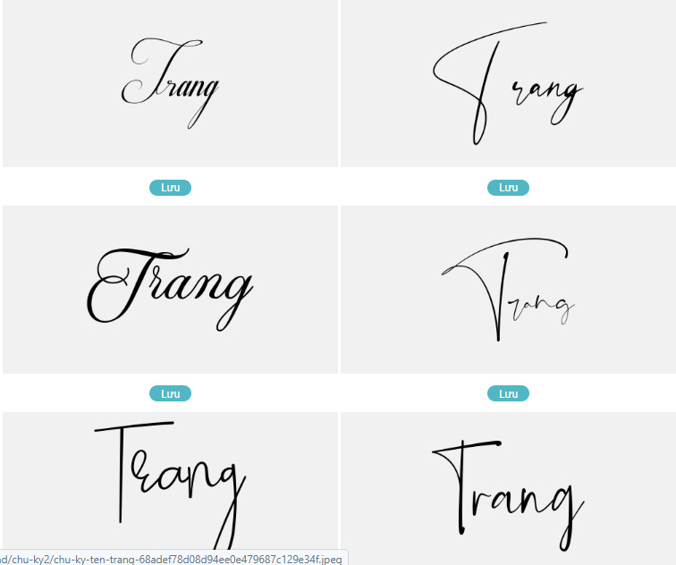 Xem mẫu chữ ký Pro tên Trang