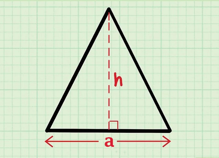 Tính diện tích tam giác cân khi biết chiều cao và độ dài cạnh đáy